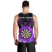 Personalized Purple Lightning Darts Board Men Tank Top with Owl Graphic - Wonder Print Shop