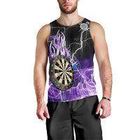 Personalized Purple Lightning Darts Board Men Tank Top with Owl Graphic - Wonder Print Shop