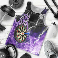 Personalized Purple Lightning Darts Board Men Tank Top with Owl Graphic - Wonder Print Shop