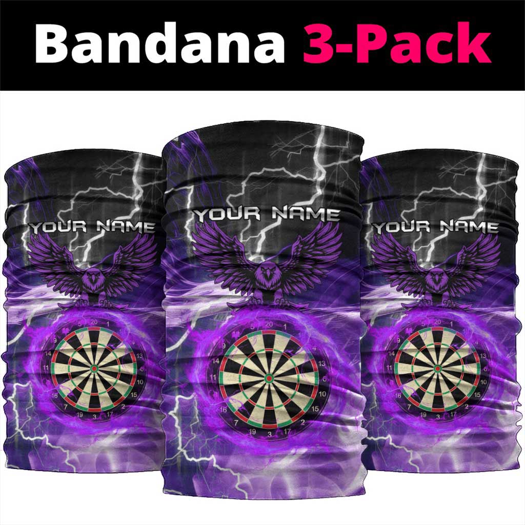 Purple Lightning Darts Board Neck Gaiter with Owl Graphic TS04