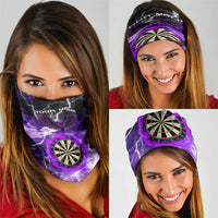 Purple Lightning Darts Board Neck Gaiter with Owl Graphic TS04