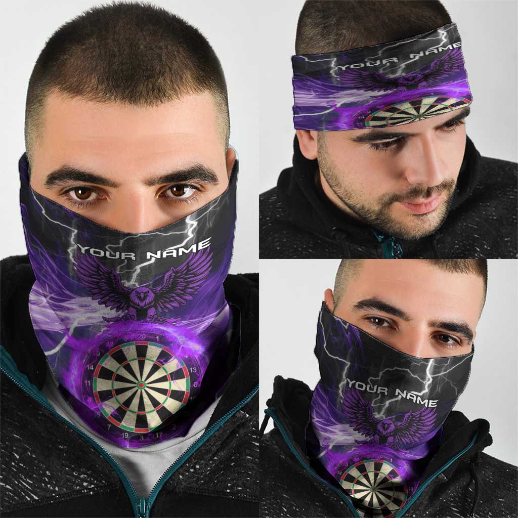 Purple Lightning Darts Board Neck Gaiter with Owl Graphic TS04