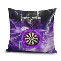 Personalized Purple Lightning Darts Board Pillow Cover with Owl Graphic - Wonder Print Shop