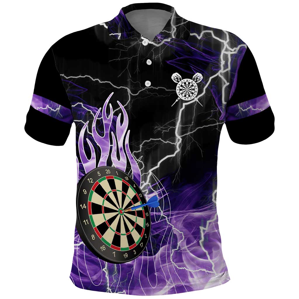 Personalized Purple Lightning Darts Board Polo Shirt with Owl Graphic - Wonder Print Shop