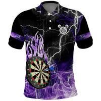 Personalized Purple Lightning Darts Board Polo Shirt with Owl Graphic - Wonder Print Shop