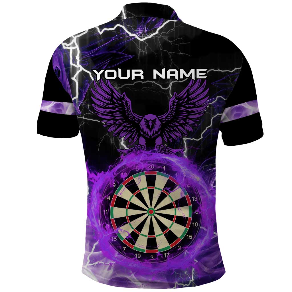 Personalized Purple Lightning Darts Board Polo Shirt with Owl Graphic - Wonder Print Shop