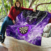 Personalized Purple Lightning Darts Board Quilt with Owl Graphic - Wonder Print Shop