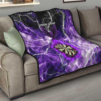 Personalized Purple Lightning Darts Board Quilt with Owl Graphic - Wonder Print Shop