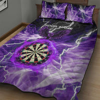Personalized Purple Lightning Darts Board Quilt Bed Set with Owl Graphic - Wonder Print Shop