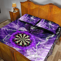 Personalized Purple Lightning Darts Board Quilt Bed Set with Owl Graphic - Wonder Print Shop