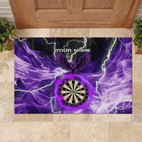 Personalized Purple Lightning Darts Board Rubber Doormat with Owl Graphic - Wonder Print Shop