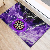 Personalized Purple Lightning Darts Board Rubber Doormat with Owl Graphic - Wonder Print Shop