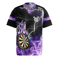 Personalized Purple Lightning Darts Board Rugby Jersey with Owl Graphic - Wonder Print Shop