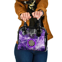 Personalized Purple Lightning Darts Board Shoulder Handbag with Owl Graphic - Wonder Print Shop
