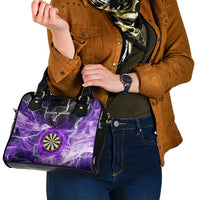 Personalized Purple Lightning Darts Board Shoulder Handbag with Owl Graphic - Wonder Print Shop