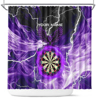 Personalized Purple Lightning Darts Board Shower Curtain with Owl Graphic - Wonder Print Shop