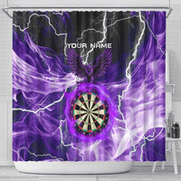 Personalized Purple Lightning Darts Board Shower Curtain with Owl Graphic - Wonder Print Shop