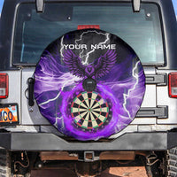 Personalized Purple Lightning Darts Board Spare Tire Cover with Owl Graphic - Wonder Print Shop