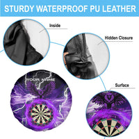 Personalized Purple Lightning Darts Board Spare Tire Cover with Owl Graphic - Wonder Print Shop