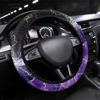 Purple Lightning Darts Board Steering Wheel Cover with Owl Graphic - Wonder Print Shop