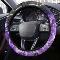 Purple Lightning Darts Board Steering Wheel Cover with Owl Graphic - Wonder Print Shop