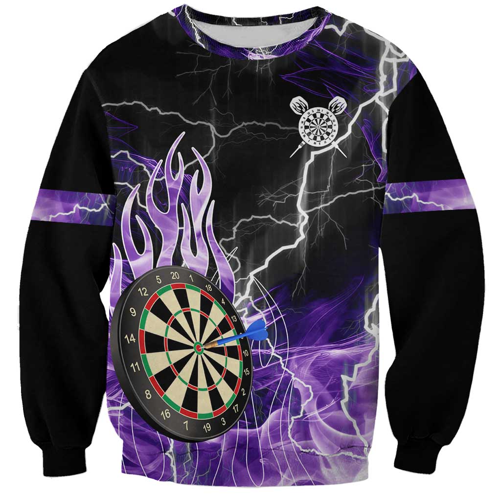 Personalized Purple Lightning Darts Board Sweatshirt with Owl Graphic - Wonder Print Shop