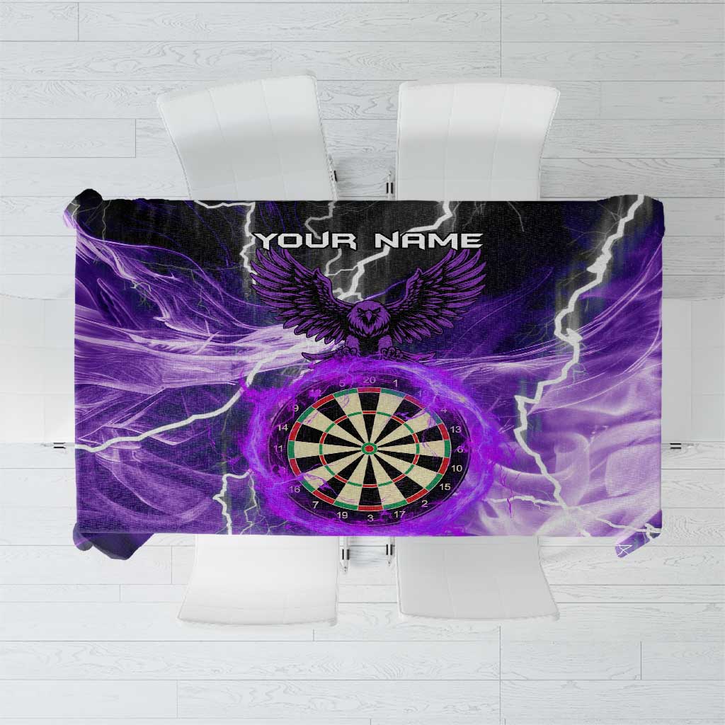 Personalized Purple Lightning Darts Board Tablecloth with Owl Graphic - Wonder Print Shop