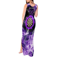 Personalized Purple Lightning Darts Board Tank Maxi Dress with Owl Graphic - Wonder Print Shop
