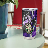 Personalized Purple Lightning Darts Board Tumbler Cup with Owl Graphic - Wonder Print Shop