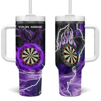 Personalized Purple Lightning Darts Board Tumbler With Handle with Owl Graphic - Wonder Print Shop