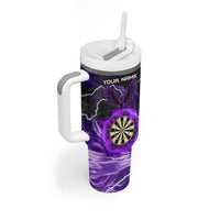 Personalized Purple Lightning Darts Board Tumbler With Handle with Owl Graphic - Wonder Print Shop