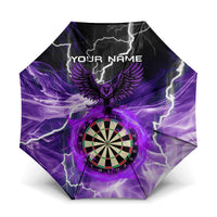 Personalized Purple Lightning Darts Board Umbrella with Owl Graphic - Wonder Print Shop