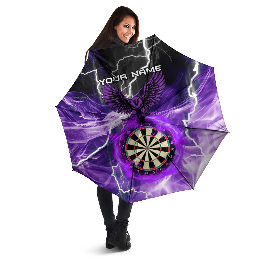 Personalized Purple Lightning Darts Board Umbrella with Owl Graphic - Wonder Print Shop