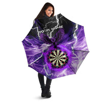 Personalized Purple Lightning Darts Board Umbrella with Owl Graphic - Wonder Print Shop