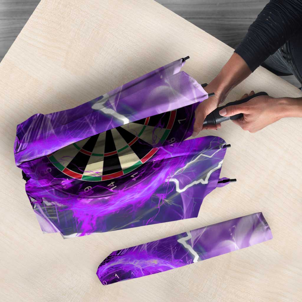 Personalized Purple Lightning Darts Board Umbrella with Owl Graphic - Wonder Print Shop