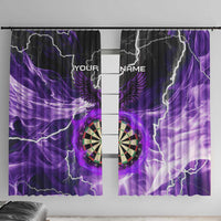 Personalized Purple Lightning Darts Board Window Curtain with Owl Graphic - Wonder Print Shop