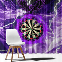 Personalized Purple Lightning Darts Board Window Curtain with Owl Graphic - Wonder Print Shop