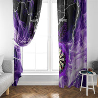 Personalized Purple Lightning Darts Board Window Curtain with Owl Graphic - Wonder Print Shop