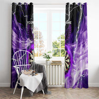 Personalized Purple Lightning Darts Board Window Curtain with Owl Graphic - Wonder Print Shop