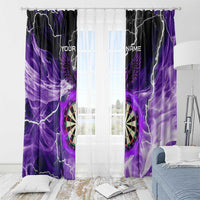 Personalized Purple Lightning Darts Board Window Curtain with Owl Graphic - Wonder Print Shop