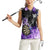 Personalized Purple Lightning Darts Board Women Sleeveless Polo Shirt with Owl Graphic - Wonder Print Shop