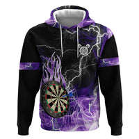 Personalized Purple Lightning Darts Board Zip Hoodie with Owl Graphic - Wonder Print Shop