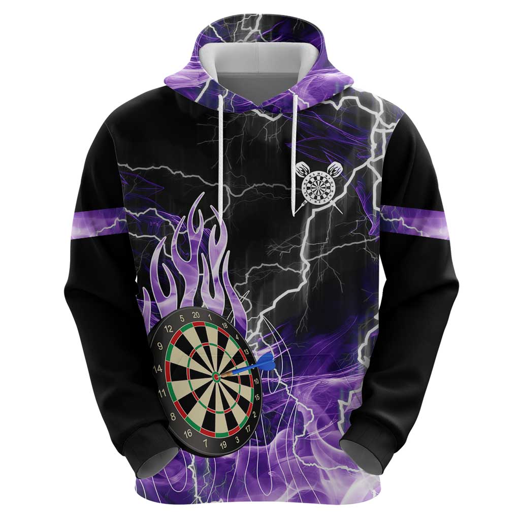 Personalized Purple Lightning Darts Board Zip Hoodie with Owl Graphic - Wonder Print Shop