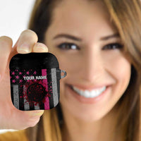 Personalized Pink Ribbon and American Flag Darts AirPods Case - Wonder Print Shop