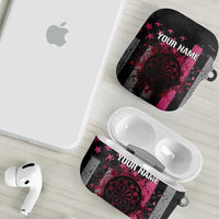 Personalized Pink Ribbon and American Flag Darts AirPods Case - Wonder Print Shop