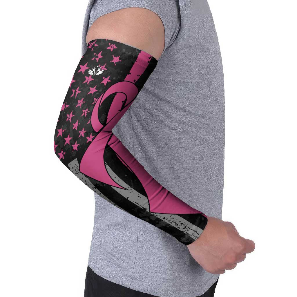 Personalized Pink Ribbon and American Flag Darts Arm Sleeves - Wonder Print Shop
