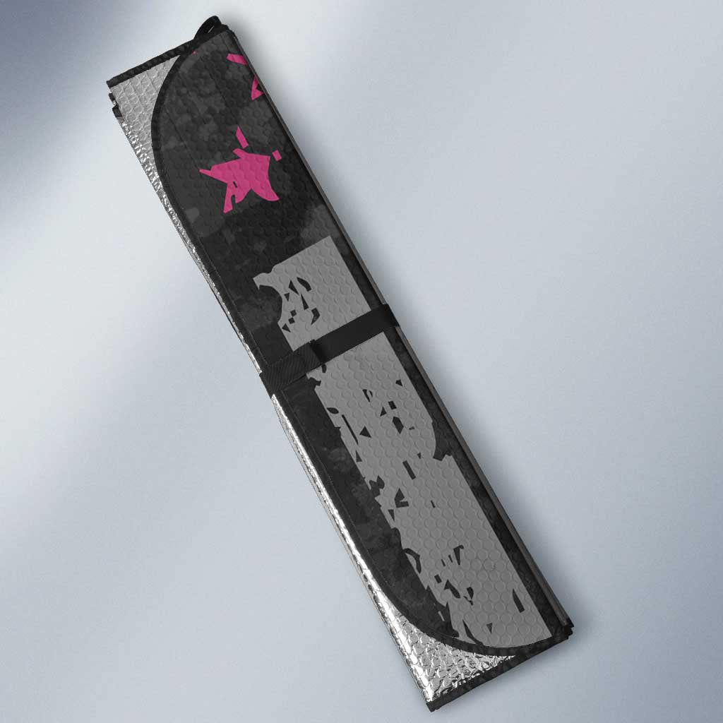 Personalized Pink Ribbon and American Flag Darts Auto Sun Shade - Wonder Print Shop