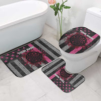 Personalized Pink Ribbon and American Flag Darts Bathroom Set - Wonder Print Shop