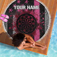 Personalized Pink Ribbon and American Flag Darts Beach Blanket - Wonder Print Shop