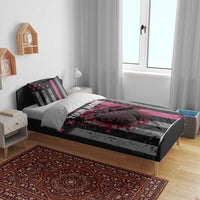 Personalized Pink Ribbon and American Flag Darts Bedding Set - Wonder Print Shop